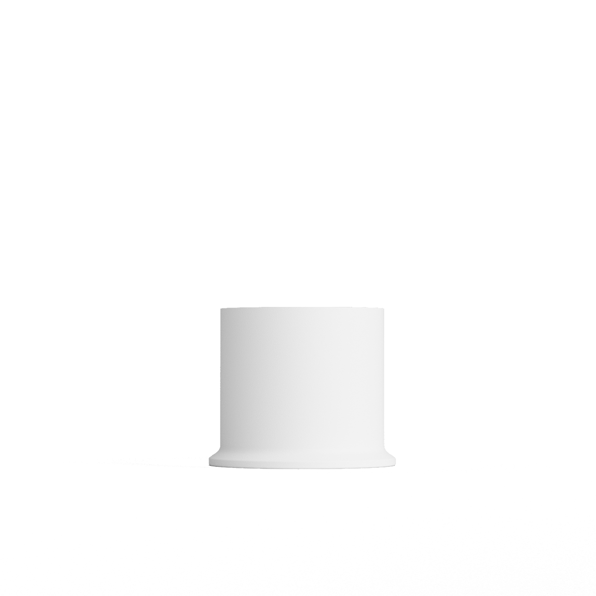 Hvid London base i pulverlakeret rustfrit stål til Lamp Intelligent, 5 cm høj, rund form.