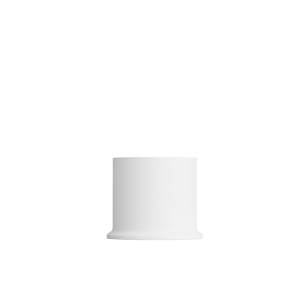Hvid London base i pulverlakeret rustfrit stål, 5 cm høj, til udendørs og indendørs brug.