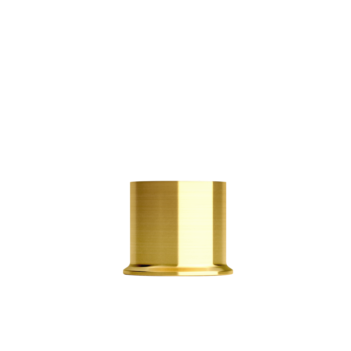 London base i børstet messing, lille holder til Lamp Intelligent i rustfrit stål, 5 cm høj.