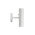 Hvid Expo Wall væglampe i aluminium med rund base og varm belysning.