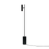 Sort Expo Floor gulvlampe med mat aluminium og marmorfod i moderne design.