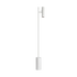 Hvid Expo Floor gulvlampe med mat aluminium og marmorfod i enkelt design.