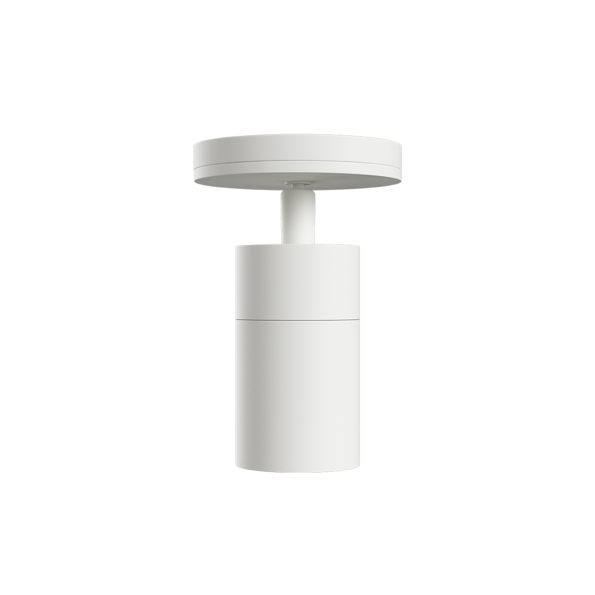 Hvid Expo Ceiling loftslampe i aluminium med enkel rund form og varm belysning.