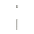 Hvid Expo Pendant pendellampe i aluminium med enkel, slank form og hvid ledning.