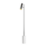 Expo Floor gulvlampe i poleret marmor med aluminiumslampe og mat overflade.