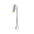 Expo Table bordlampe med poleret marmorfod og sort aluminiumsskærm på hvid baggrund.