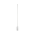 Hvid SACKit Expo 185 gulvlampe med slank aluminiumsprofil og marmorfod med opadrettet LED-lysstrip.