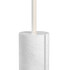 SACKit Expo 185 hvid gulvlampe med slank aluminiumsprofil og marmorfod, opadrettet LED-lys.