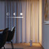 SACKit Expo 185 gulvlampe med poleret aluminiumsprofil og marmorfod med opadrettet LED-lys.