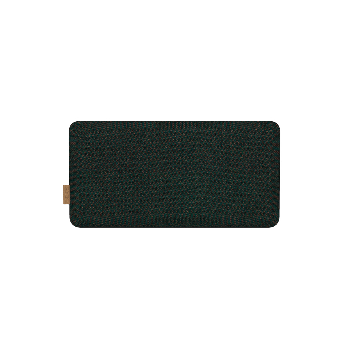 Move 150 Front højtalerfront i grønligt Forest X stof fra Kvadrat med lædermærke.