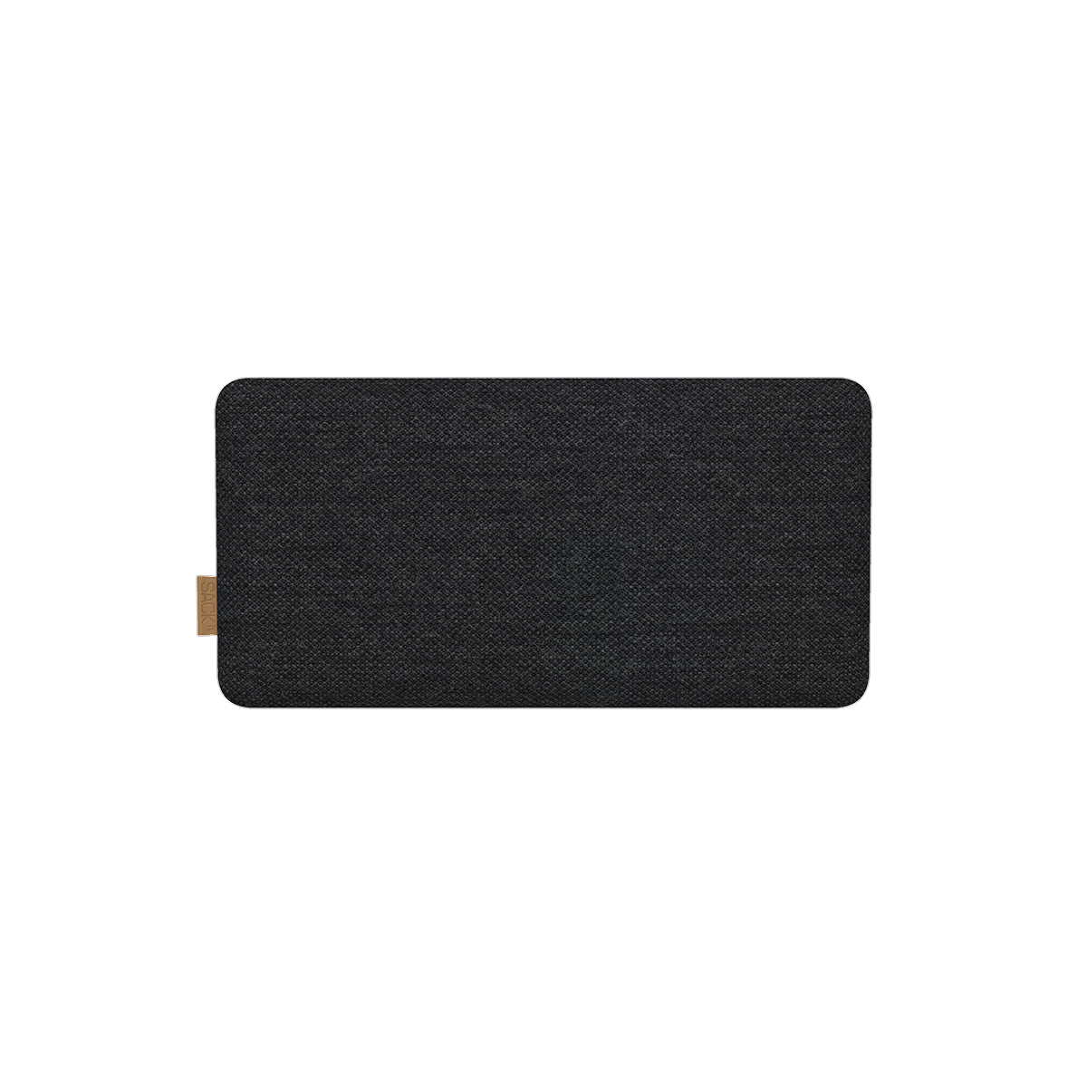 Move 150 Front højtalerfront i mørkegråt Coal X Fiord stof med lædermærke.