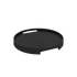 Sort bejdset Nordic Serving Tray i træ med rund form og integrerede håndtag, diameter 50 cm.