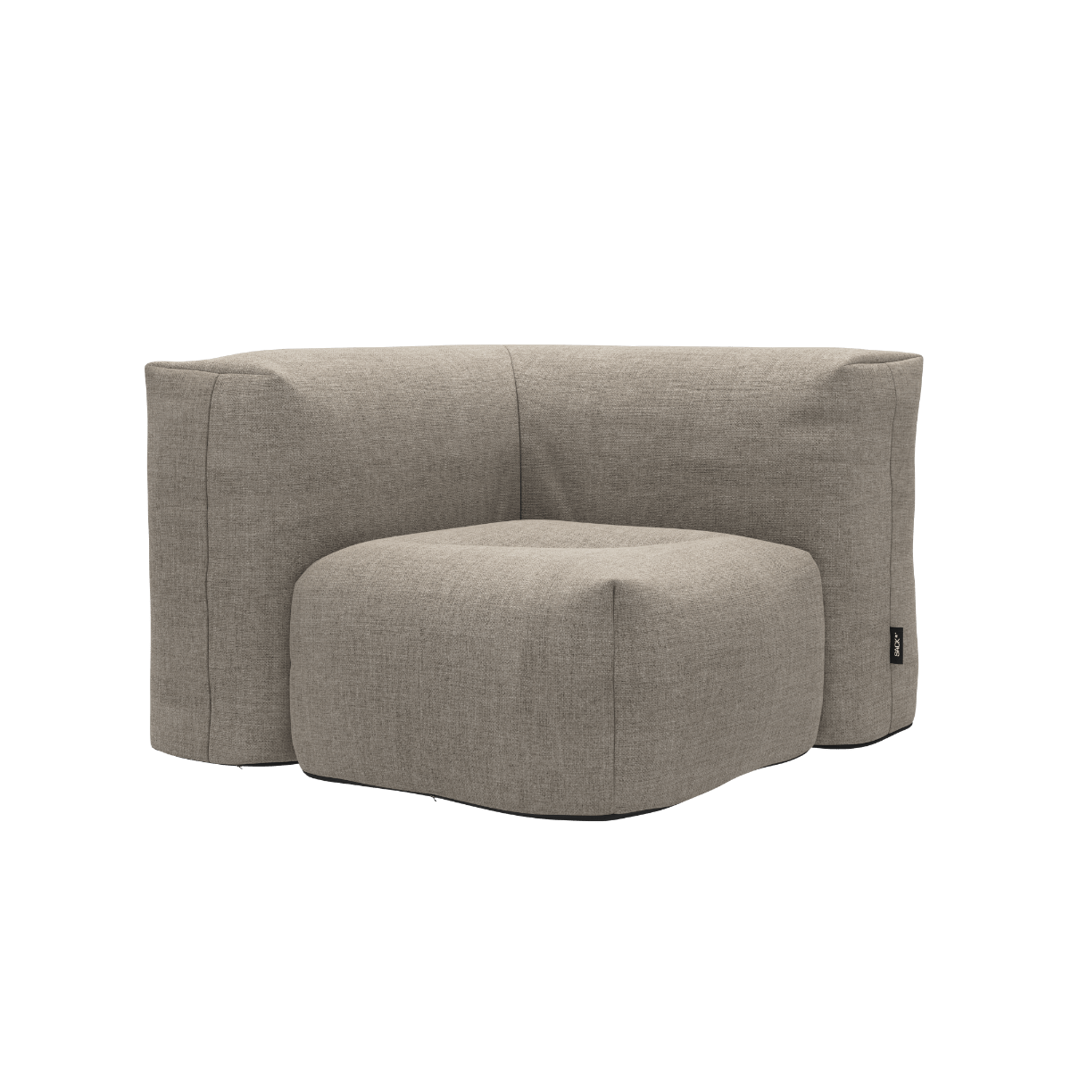 Udendørs hjørnesofa Soft Sofa Outdoor i sandfarvet Kirra stof med bløde puder.