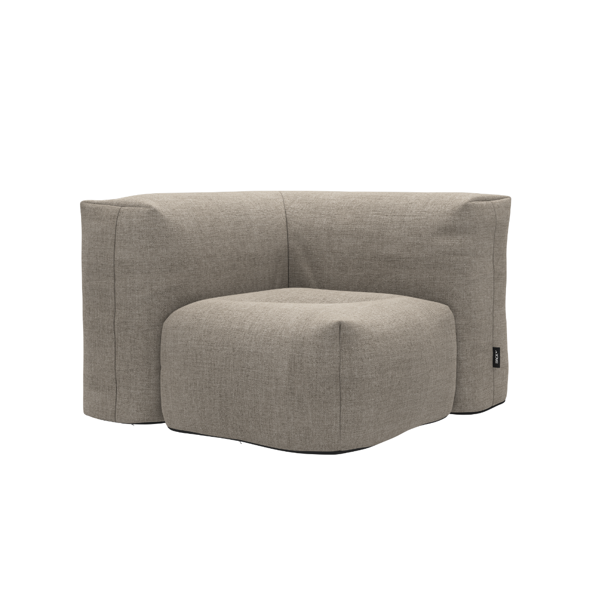 Soft Sofa Outdoor hjørnesofa i Kirra Sand stof til udendørs brug, blød og formstabil uden stel.