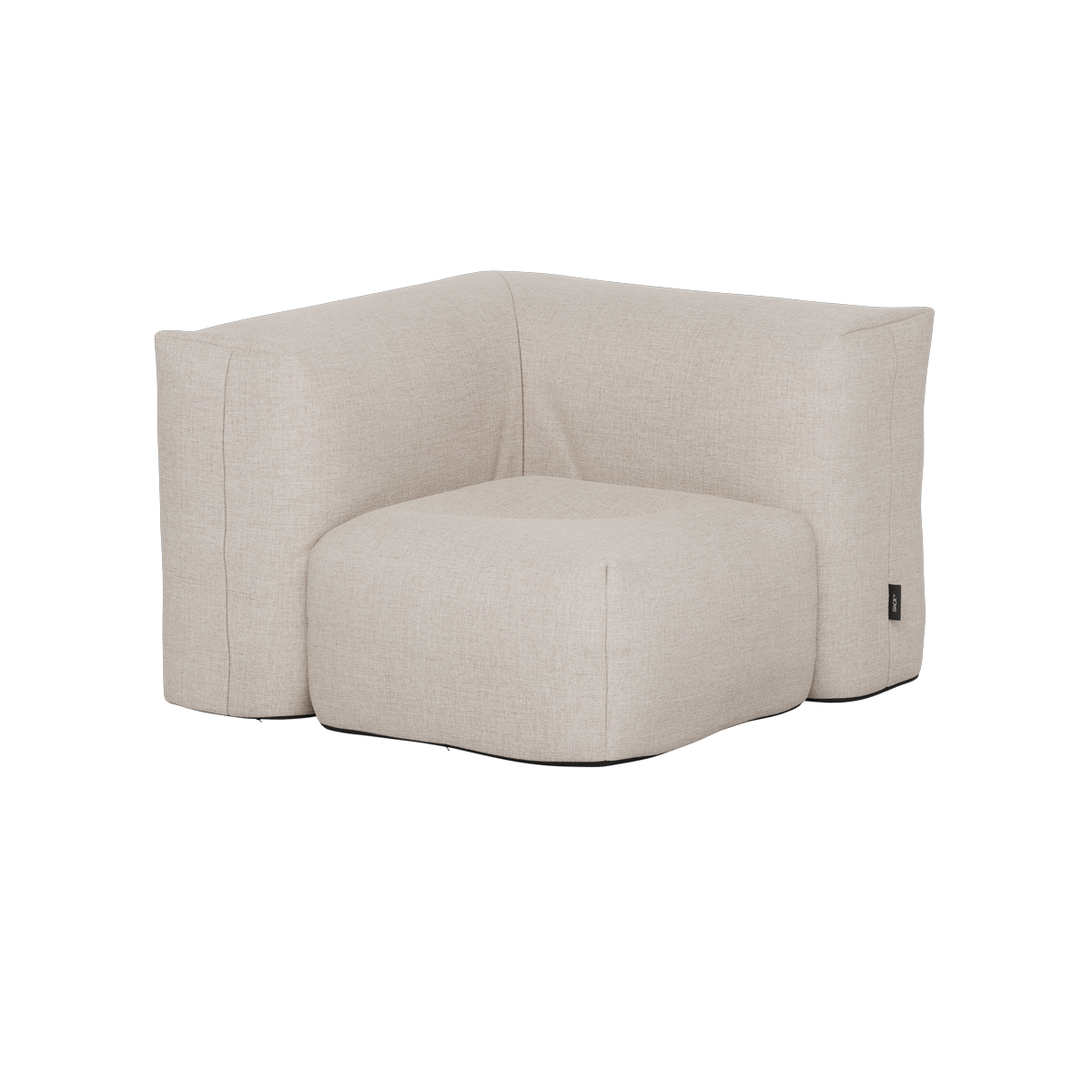 Beige hjørnesofa til udendørs brug med bløde formstabile moduler og komfortabel siddeplads fra sackit til nordisk udeliv