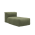 Soft Sofa Outdoor Lounger i kirra olive farve med bløde puder til udendørs brug.