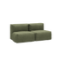 Udendørs 2-personers Soft Sofa i Kirra Olive med blødt, formstabilt design uden stel.