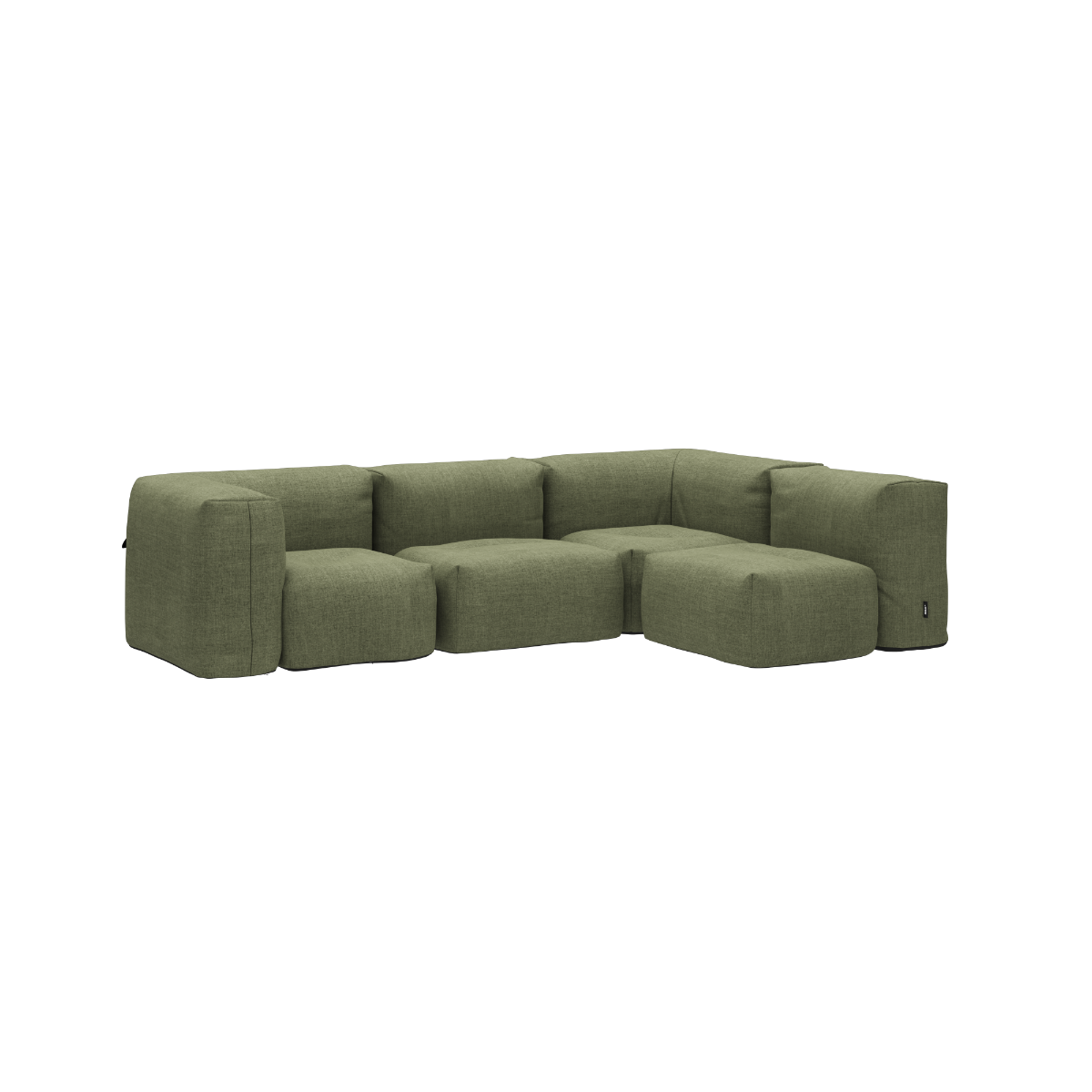 Udendørs hjørnesofa Soft Sofa Outdoor i Kirra Olive med bløde puder og lavt design.