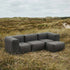 Udendørs 3-personers Soft Sofa Outdoor i Kirra Olive med integreret puf i blødt design.