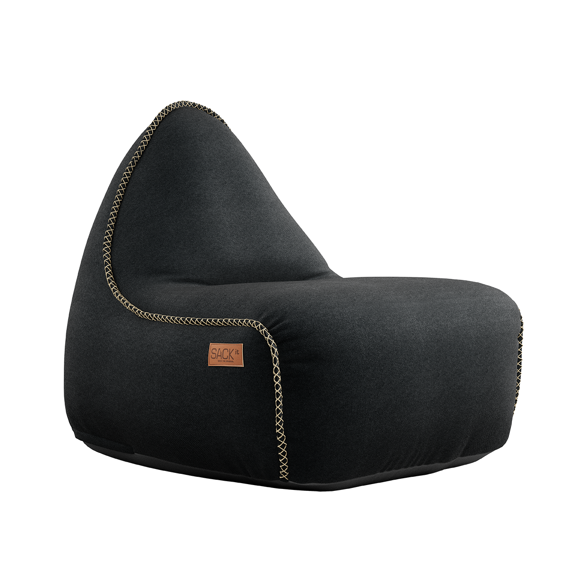 Sort Canvas Lounge Chair sækkestol med ryglæn i slidstærkt canvas stof.