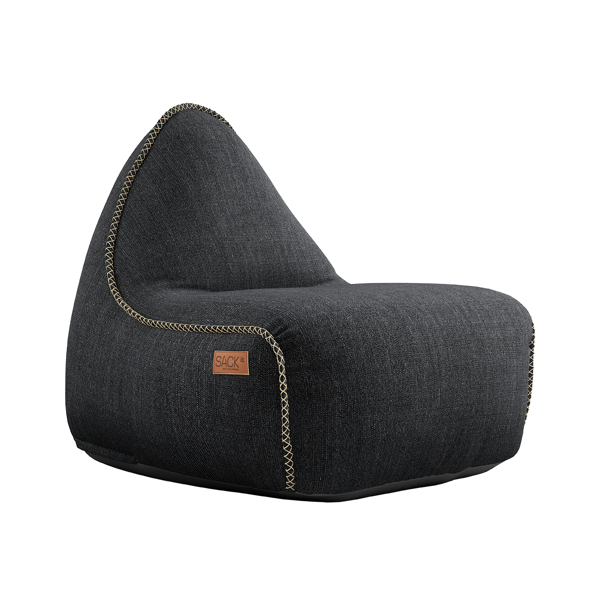 Cobana Lounge Chair i sort sækkestol med ryglæn i slidstærkt og vandafvisende materiale.