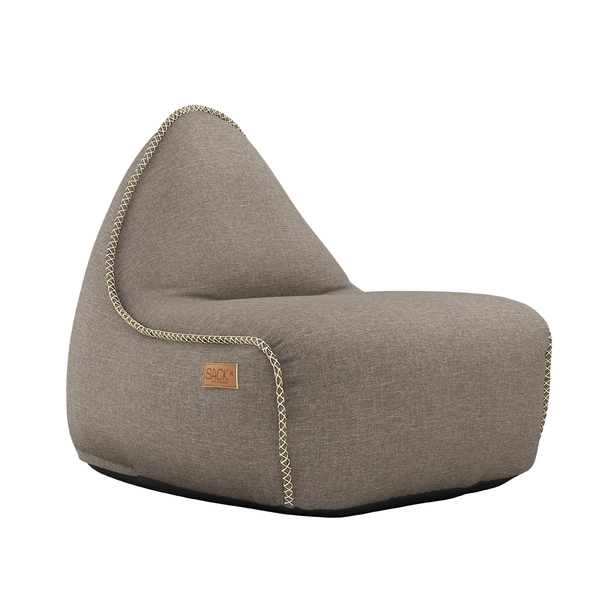 Cobana Lounge Chair sækkestol i taupe farve med ryglæn, slidstærkt og vandafvisende design.