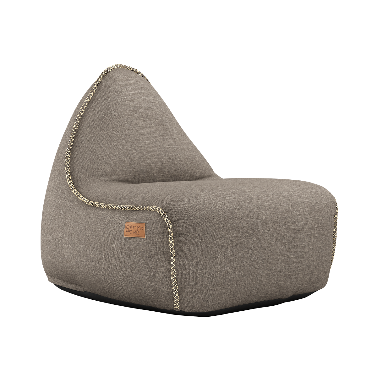 Cobana Lounge Chair sækkestol i taupe farve med ryglæn og formstabilt design.