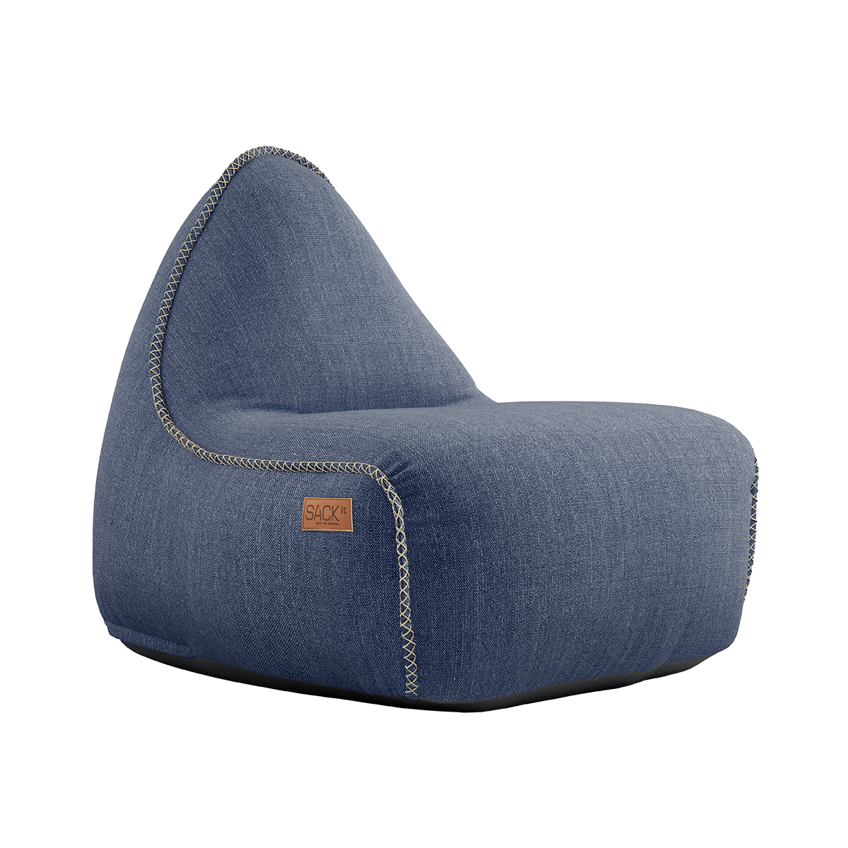 Kirra Indigo Cobana Lounge Chair sækkestol med ryglæn i slidstærkt, vandafvisende materiale.