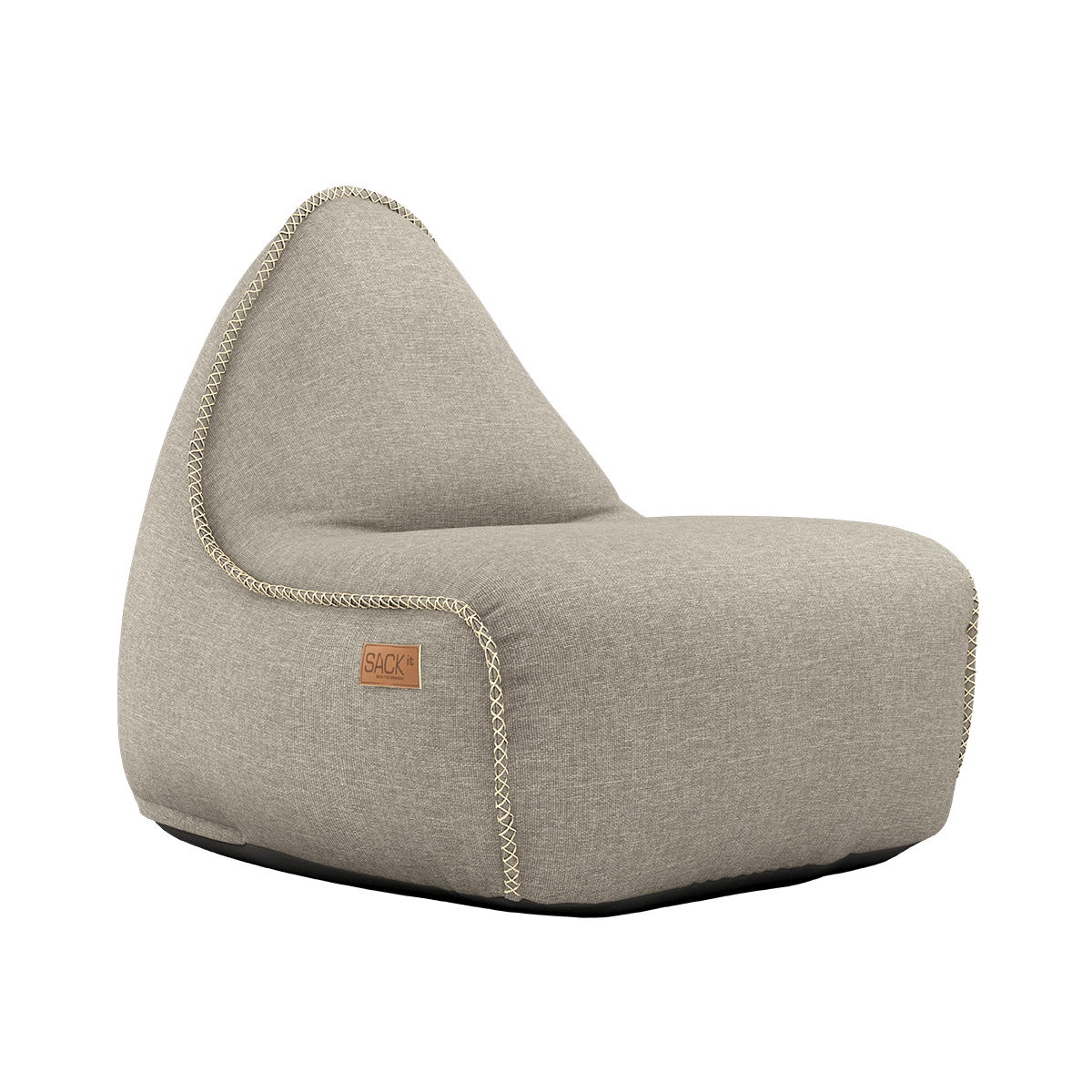Kirra Sand Cobana Lounge Chair sækkestol med ryglæn i slidstærkt, vandafvisende stof.