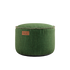Grøn Cobana Pouf i vandafvisende stof med rund form og håndsyede sting.