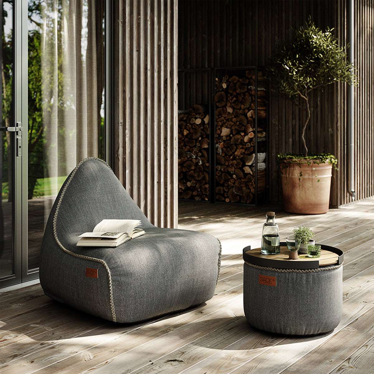 Cobana Pouf | Cobana Pouf - Cobana Grey | SACKit