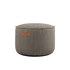 Rund Cobana Pouf i taupe farve med slidstærkt stof og håndsyede sting.