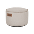 Kirra Sand Cobana Pouf i rund form med vandafvisende stof og håndsyede sting.