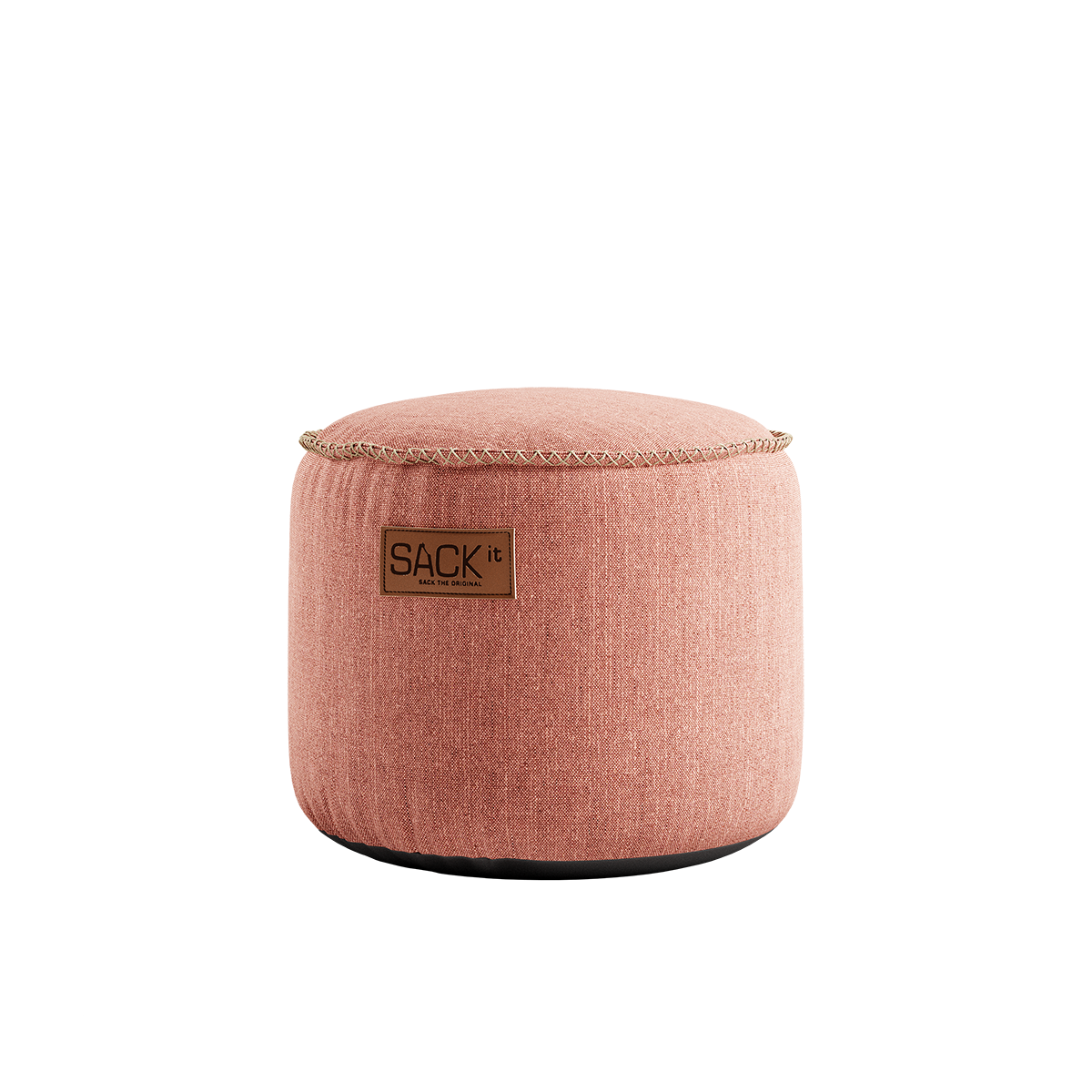 Rund Cobana Junior Pouf i rosa, slidstærkt og vandafvisende materiale til børn.