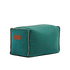 Cobana Square Pouf i petrol melange stof med kvadratisk form og håndsyede sting.