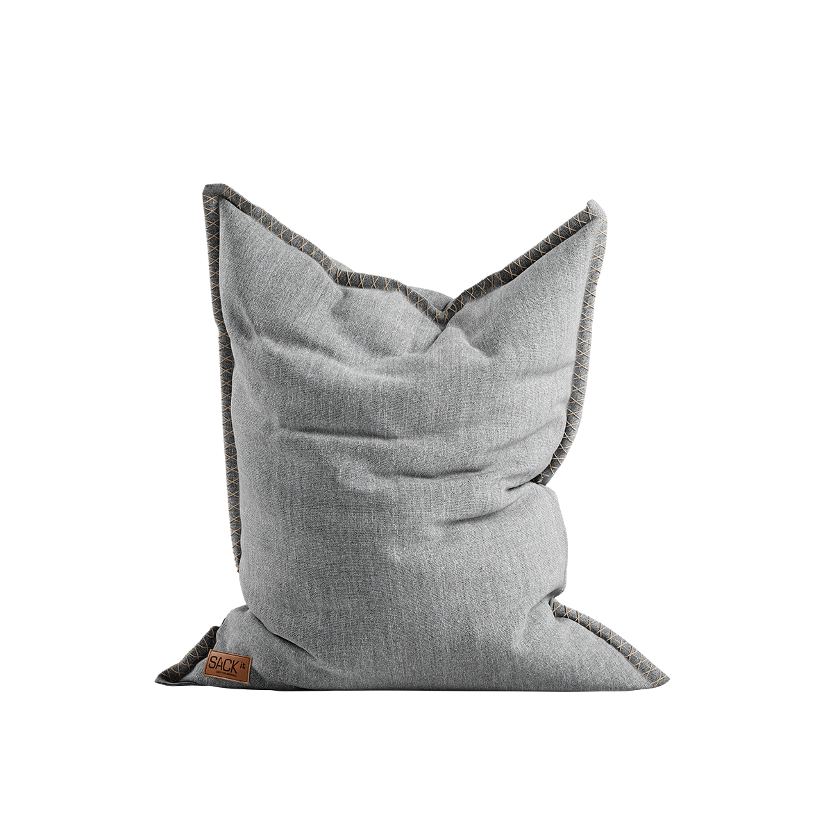 Cobana Beanbag sækkestol i sand melange farve med rund form og blødt tekstil.
