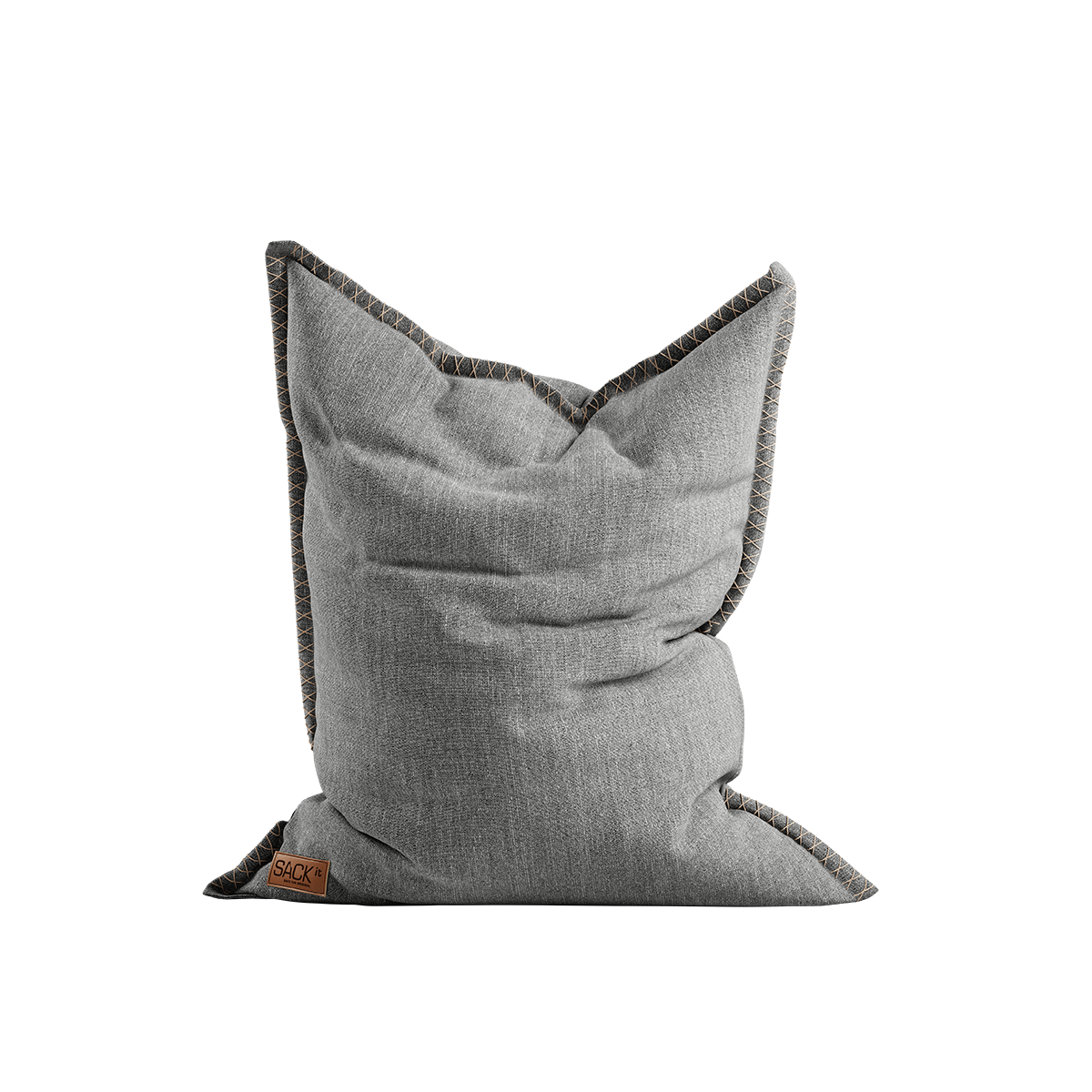 Cobana Beanbag sækkestol i lys grå, rund form med blødt, slidstærkt stof.
