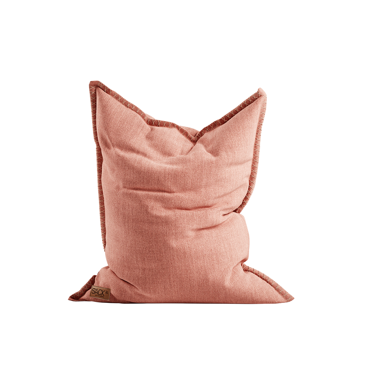 Cobana Beanbag sækkestol i lyserød, rund form med håndsyede sting og slidstærkt materiale.