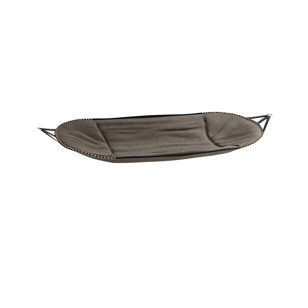 Cobana Brown hængekøje i blødt olefin-tekstil til udendørs brug, med støttende komfort og vandafvisende materiale.