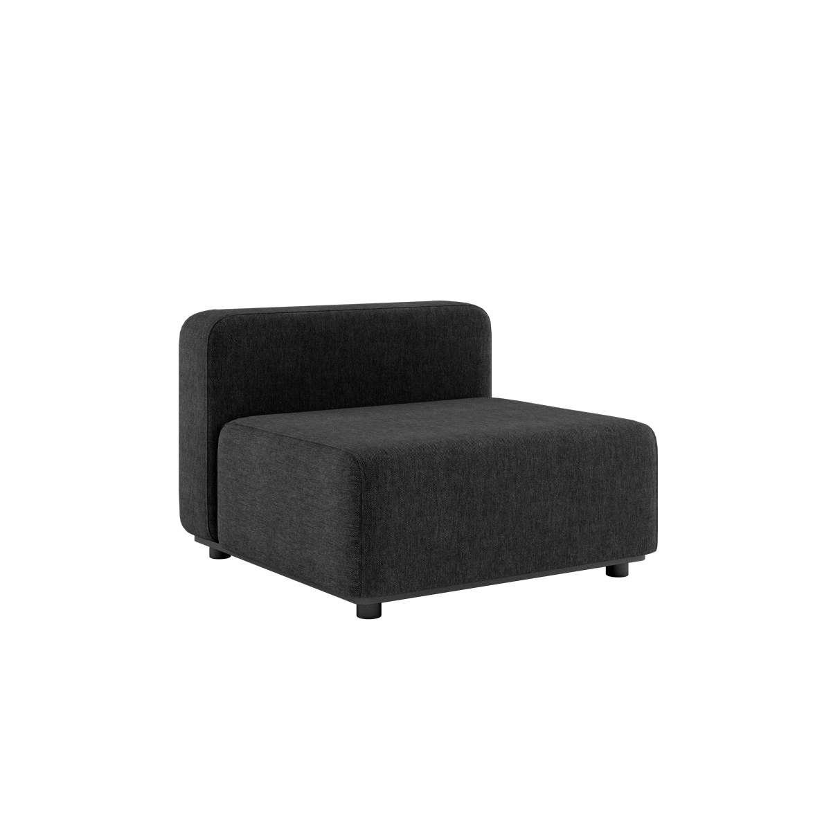 Cobana Lounge Sofa modul i sort med pulverlakeret aluminiumsramme og vandafvisende tekstil.