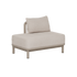 Beige Kirra loungesofamodul til udendørs brug med åben højre side blød hynde og robust stel i et enkelt dansk design