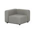 Gråt hjørnemodul til udendørs brug fra sackit med bløde former og skandinavisk design til terrasse og have