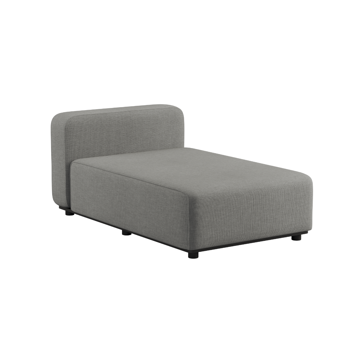 Kirra Grey Cobana Lounge Sofa med chaise modul i pulverlakeret aluminiumsramme og tekstil til udendørs brug.