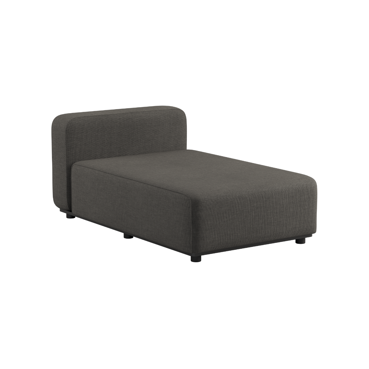 Udendørs Cobana Lounge Sofa med chaise i sort Kirra Noir stof og aluminiumsramme