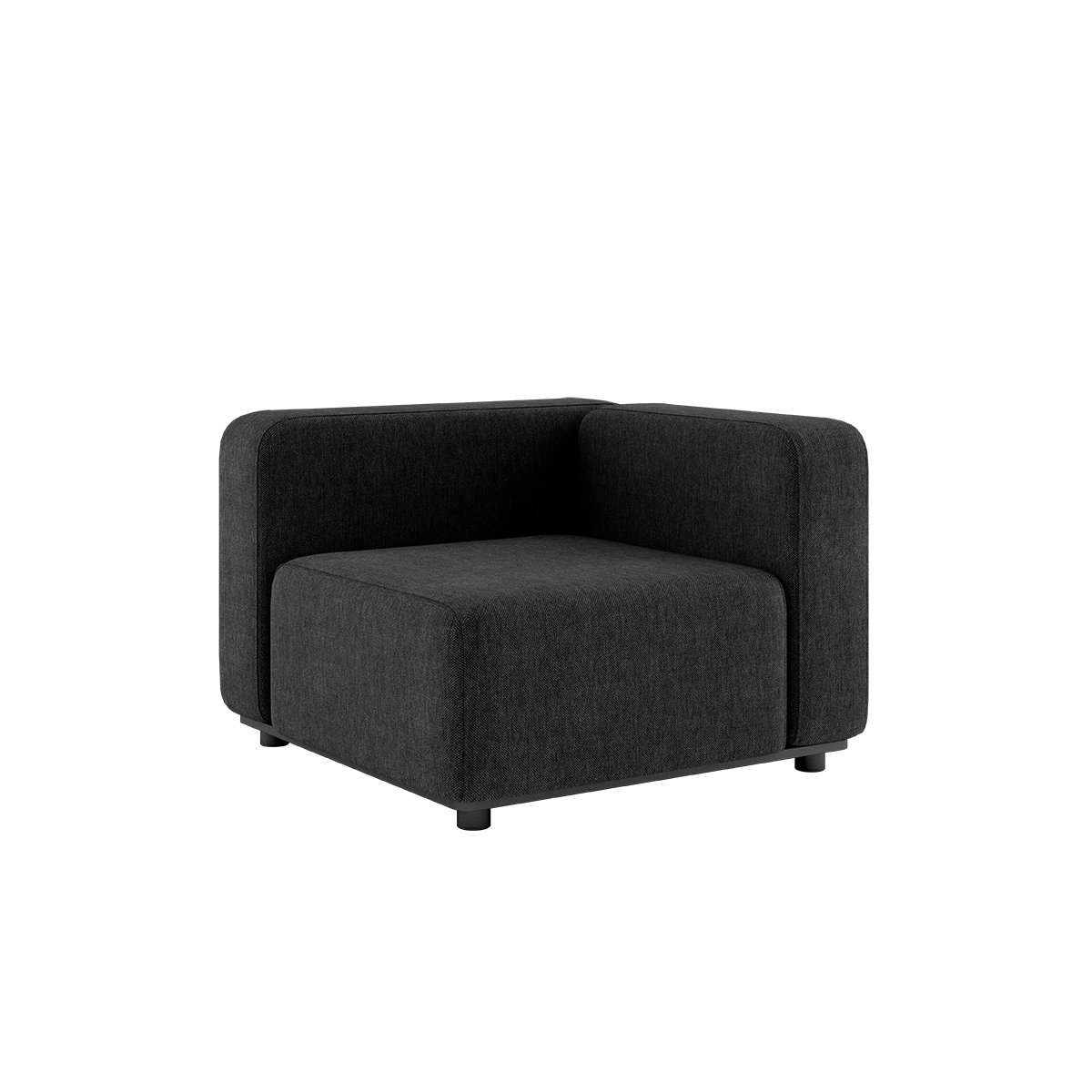 Sort Cobana Lounge Sofa hjørnemodul i pulverlakeret aluminium med udendørs tekstil.