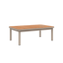 Udendørs Kirra Coffee Table i taupe pulverlakeret aluminium med teaktræsbordplade og accessory fit.