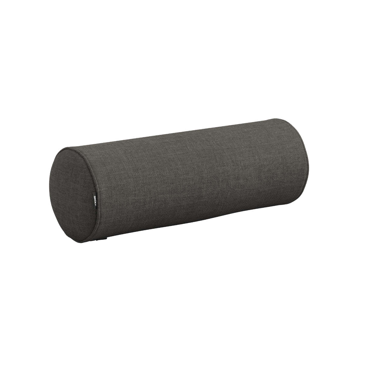 Udendørs bolster pude i sort Kirra Noir stof med rund form til sofa.