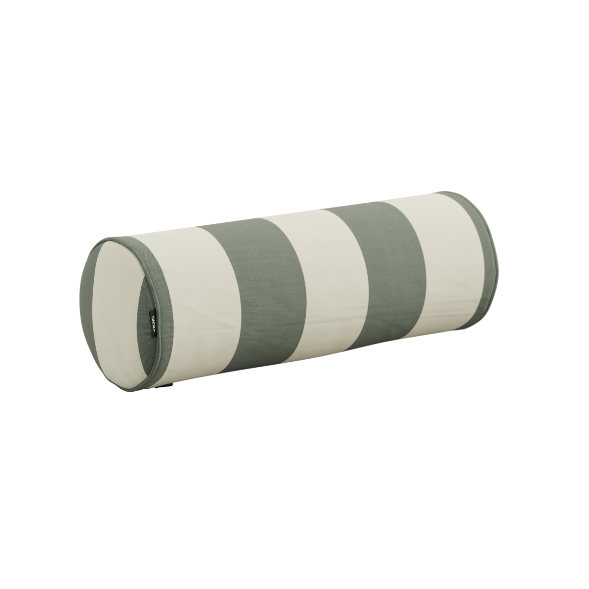 Udendørspude Outdoor Cushion Bolster i olivengrøn Sunproof Renesse stof, rund form, 60 cm lang.