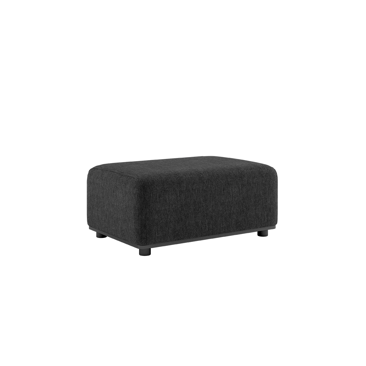 Cobana Lounge Sofa pouf i sort med pulverlakeret aluminiumsramme og vandafvisende tekstil.