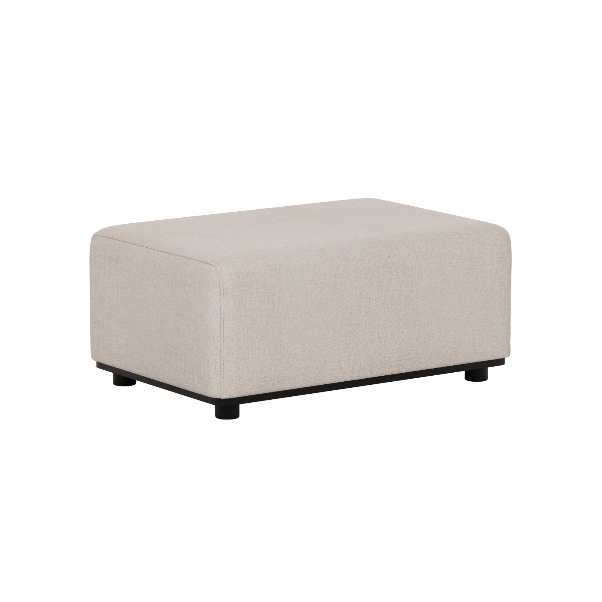 Beige Cobana pouf til udendørs brug med blødt betræk og sort sokkel fra sackit